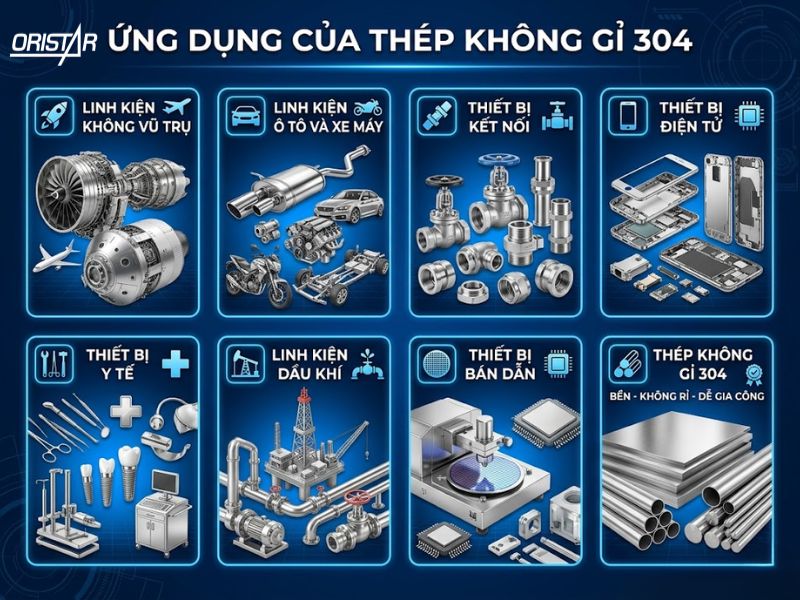 Ứng dụng của thép không gỉ 304
